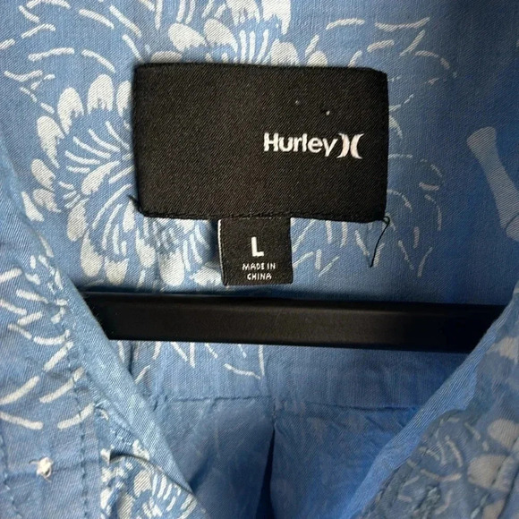 🌸Men’s Hurley Button Down 100% Cotton Short Sleeve - Picture 2 of 8